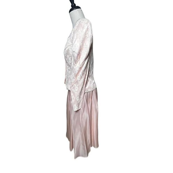 Scott McClintock 80's Vintage Pink Taffeta & Lace Victorian Skirt Set Size 10 - Picture 5 of 7
